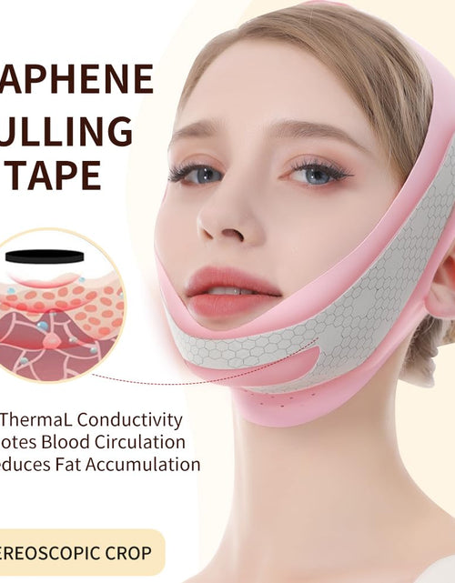 Load image into Gallery viewer, CGYISOL Graphene V Line Lifting Mask Adjustable Double Chin Reducer Pink
