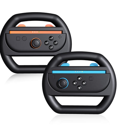 KUNSLUCK 2 Pack Steering Wheels for Nintendo Switch 2 Joy-Con Black