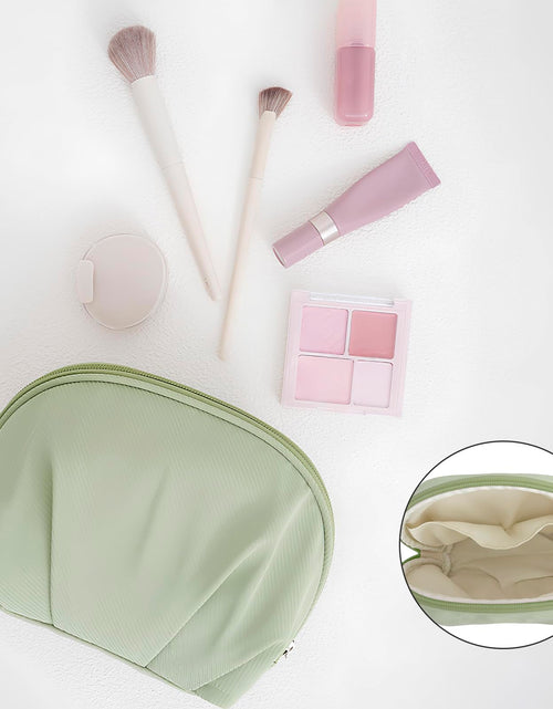 Load image into Gallery viewer, E-Tree Makeup Bag Half Moon Cosmetic Pouch Travel Toiletry Organizer Green

