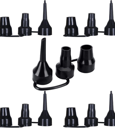 ZROSIN 5Pcs Black Electric Air Pump Replacement Nozzles 3 Sizes Plastic