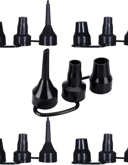 Load image into Gallery viewer, ZROSIN 5Pcs Black Electric Air Pump Replacement Nozzles 3 Sizes Plastic
