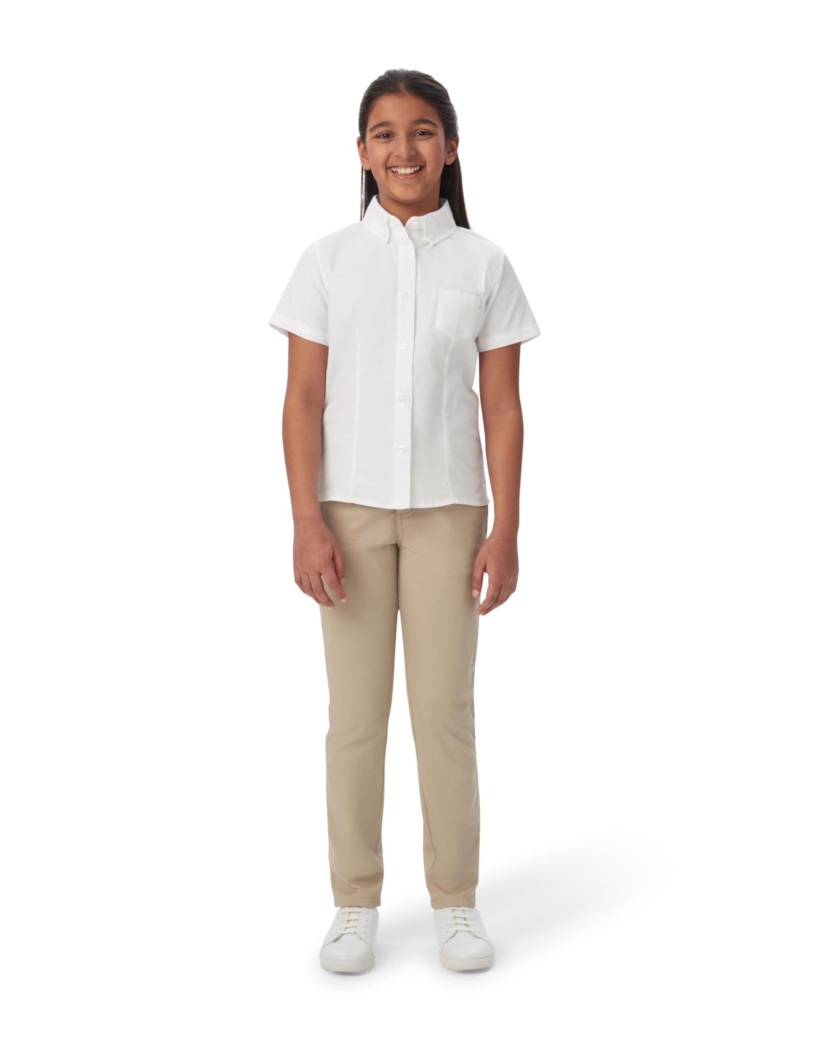 French Toast Girls Short Sleeve Button Down Oxford Shirt White Size 6X