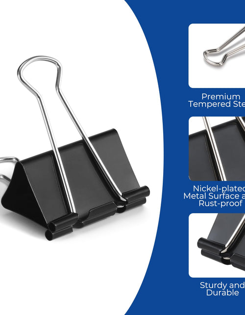 Load image into Gallery viewer, Eclirgan Large 1.9-Inch Heavy-Duty Black Binder Clips 48-Pack
