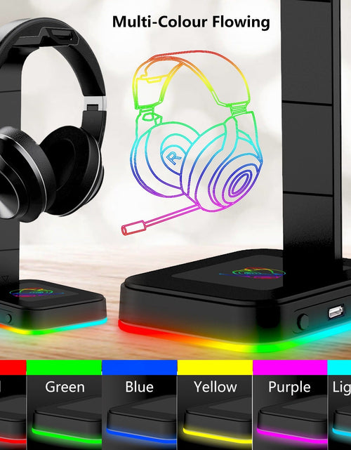 Load image into Gallery viewer, Earphone holder RGB Amazon hot item color changing, luminous, dazzling with lights e-sports RGB headphone holder
