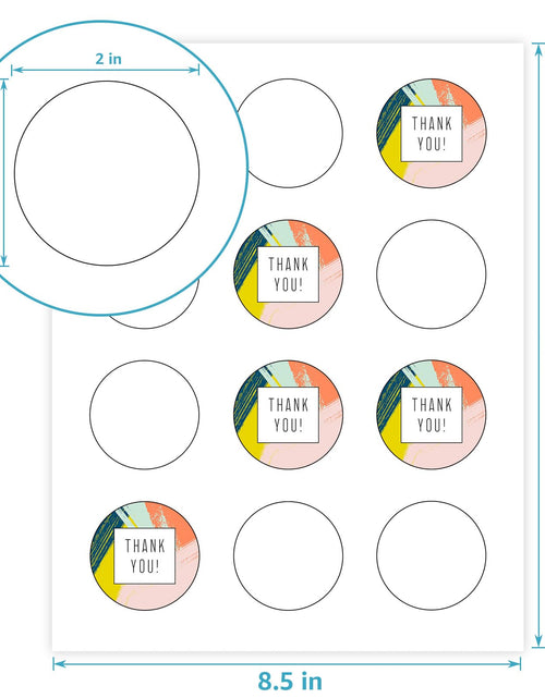 Load image into Gallery viewer, MaxGear 2" Round Sticker Labels Matte White 360 Pcs 30 Sheets Inkjet Laser
