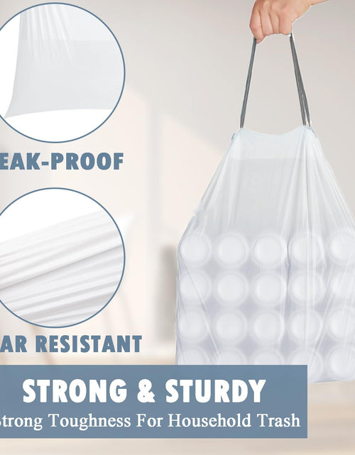 Load image into Gallery viewer, PACCOLYN Small Trash Bags 4 Gallon Drawstring 57 Count Unscented White
