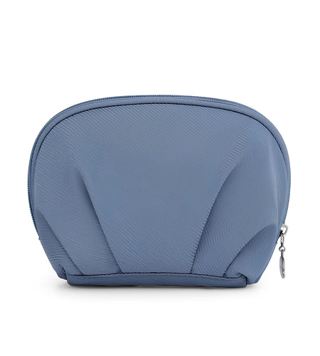 E-Tree Makeup Bag Half Moon Cosmetic Pouch Travel Toiletry Organizer Blue