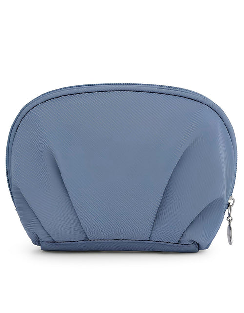 Load image into Gallery viewer, E-Tree Makeup Bag Half Moon Cosmetic Pouch Travel Toiletry Organizer Blue
