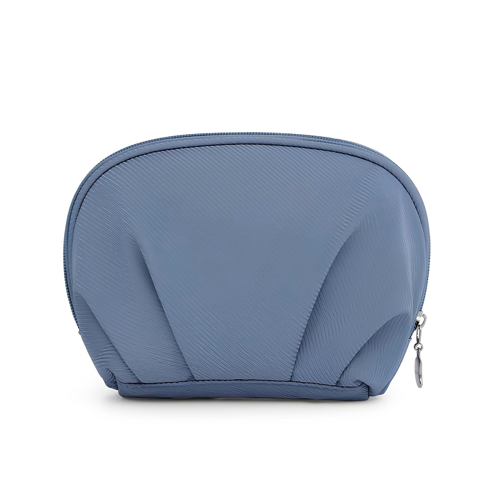 E-Tree Makeup Bag Half Moon Cosmetic Pouch Travel Toiletry Organizer Blue