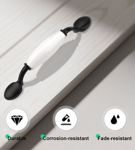 EZRENOVA 10 Pack Matte Black Cabinet Pulls 96mm Zinc Alloy Modern Style