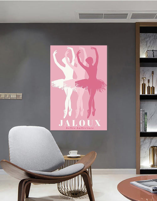Load image into Gallery viewer, Trendy Pink Ballet Art Print Poster Canvas Wall Art 12x18in Unframed
