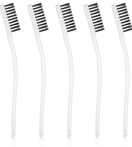 Yolev 5Pcs Stainless Steel Wire Brushes Heavy-Duty Curved Handle Cleaning