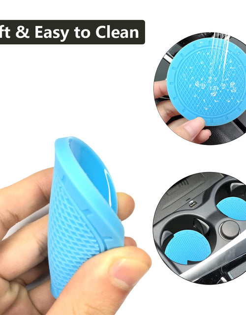 Load image into Gallery viewer, 4-Pack Cup Holder Coasters 2.75” Non-Slip PVC Car Accessory Gray
