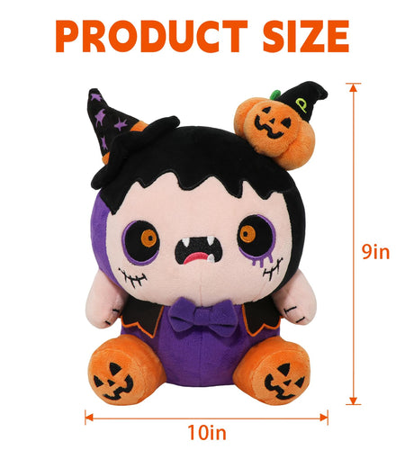 CAIYUEGG Halloween Monster Plush Purple Demon Witch Pumpkin 10 inch