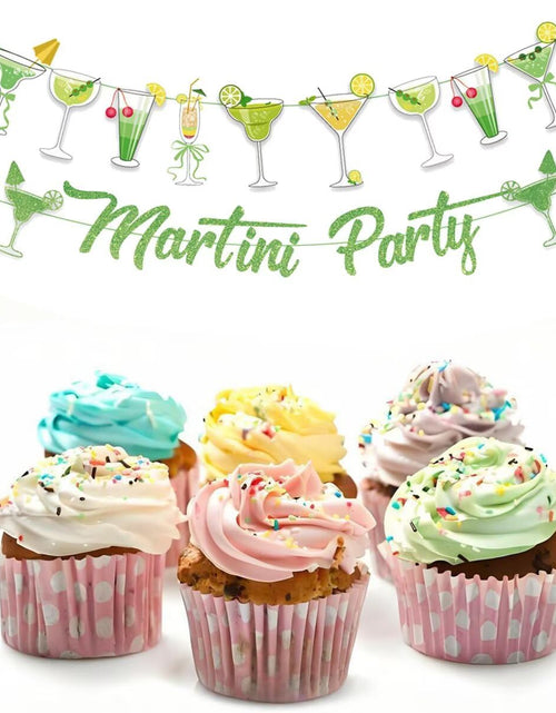 Load image into Gallery viewer, NOFEZA Martini Party Banner Green Mojito Martini Garland Art Deco
