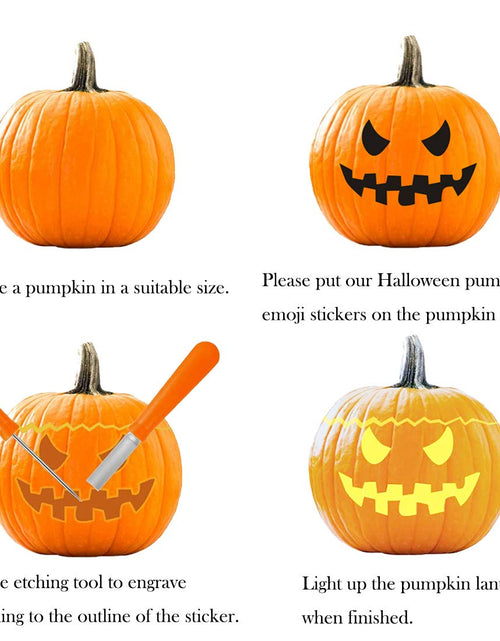 Load image into Gallery viewer, Calidum Halloween Pumpkin Decorating Stickers 18 Sheets Black Kids Craft
