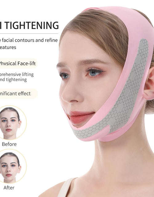 Load image into Gallery viewer, CGYISOL Graphene V Line Lifting Mask Adjustable Double Chin Reducer Pink
