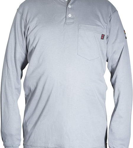 FR Long Sleeve Henley - Gray