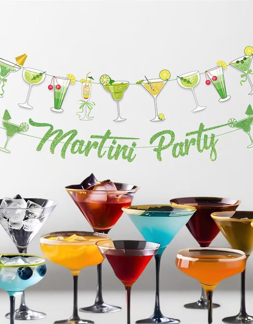 Load image into Gallery viewer, NOFEZA Martini Party Banner Green Mojito Martini Garland Art Deco
