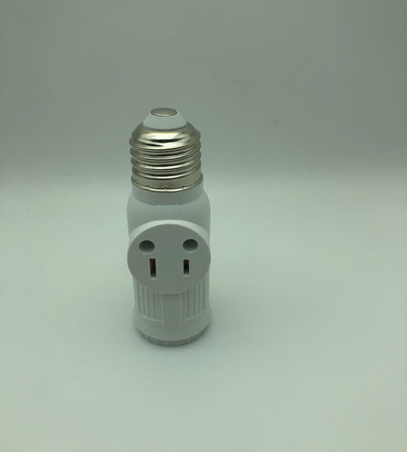 Figame E26/E27 3 Prong Light Bulb Socket Adapter Polarized White 2 Pack