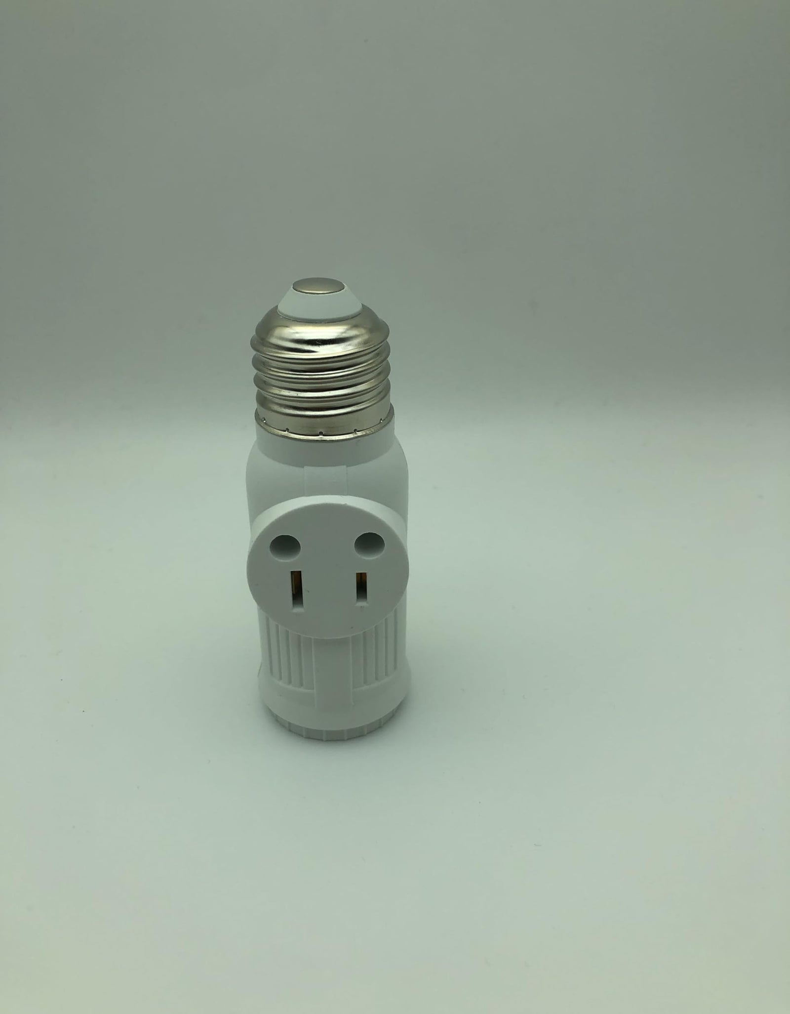 Figame E26/E27 3 Prong Light Bulb Socket Adapter Polarized White 2 Pack