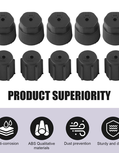 Load image into Gallery viewer, lekudo Car A/C Service Port Cap Kit 10pcs 0.5" Low &amp; 0.6" High Pressure Black
