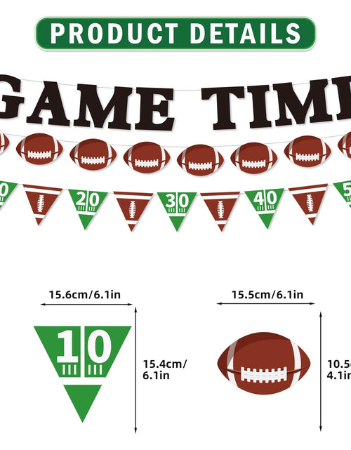 Load image into Gallery viewer, Koeilay Game Time Football Banner &amp; Decorations Green Brown Party Supplies
