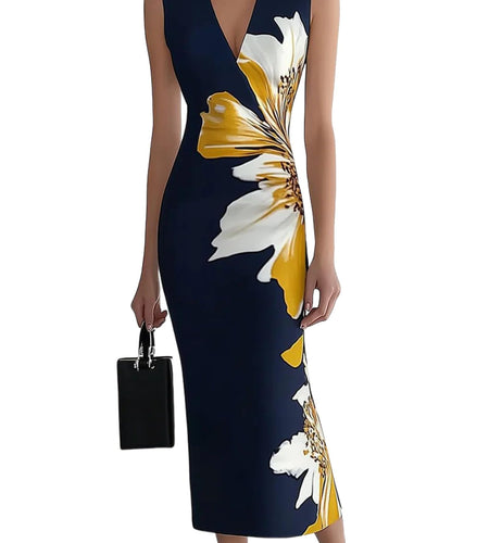 HVT Women's 2025 Summer Halter Neck Floral Print Maxi Dress XXL
