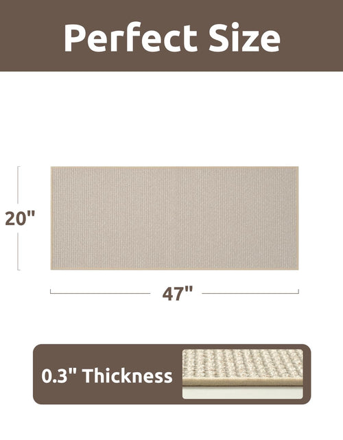 Load image into Gallery viewer, AMOAMI Kitchen Mat Rug Non Slip Machine Washable 20x47 Light Tan
