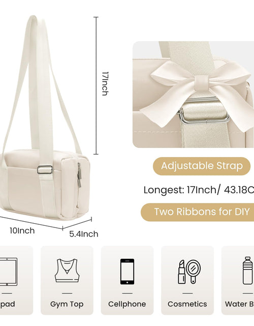 Load image into Gallery viewer, MEXS Mini Gym Bag for Women Waterproof Sports Duffel Bag Cream 10x5.4x6.5in

