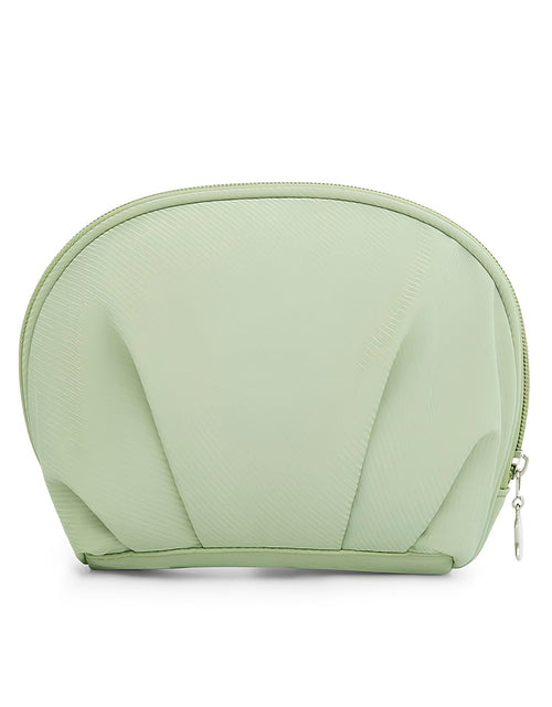 Load image into Gallery viewer, E-Tree Makeup Bag Half Moon Cosmetic Pouch Travel Toiletry Organizer Green
