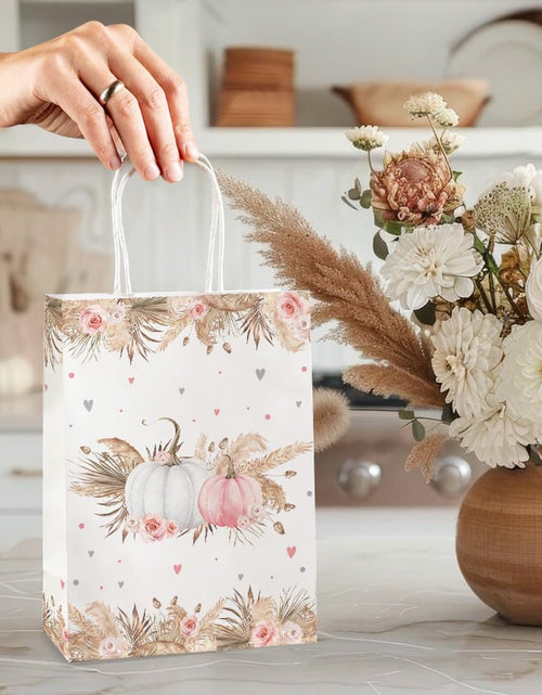 Load image into Gallery viewer, MEHOFOND Boho Pumpkin Gift Bags with Handle Fall Treat Bags Autumn 16pcs
