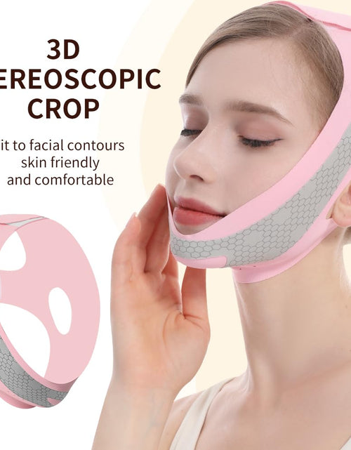 Load image into Gallery viewer, CGYISOL Graphene V Line Lifting Mask Adjustable Double Chin Reducer Pink
