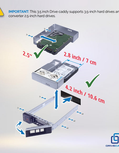Load image into Gallery viewer, DRIVECADDY 3-Pack 3.5" Hard Drive Caddy 2.5" to 3.5" Adapter Dell Servers
