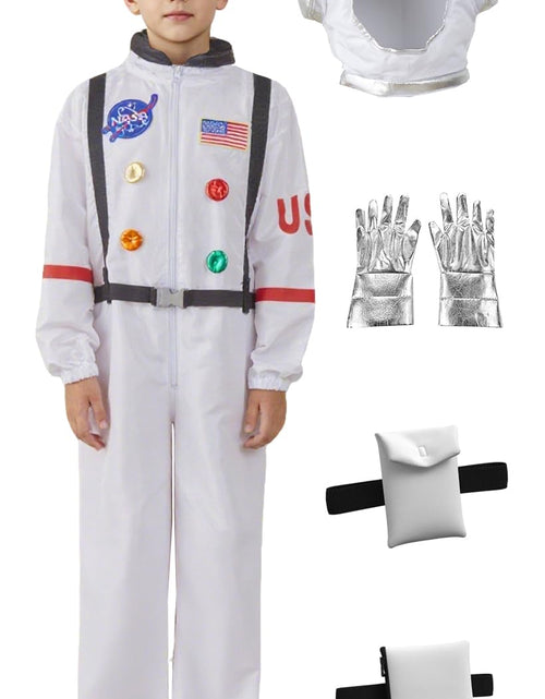 Load image into Gallery viewer, KIMI HOUSE Kids Astronaut Costume Space Suit Boys Girls White Size 7-9Y
