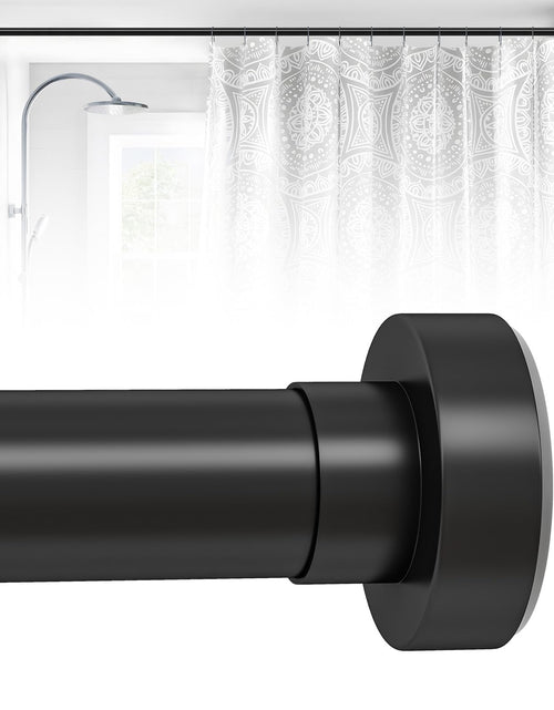 Load image into Gallery viewer, HTZON Adjustable Tension Shower Curtain Rod 34-43in Black Heavy Duty Iron
