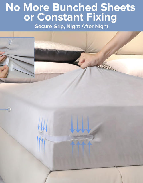 Load image into Gallery viewer, Moskiboly Upgraded Lock Bed Sheet Holders with Center Clips White Standard
