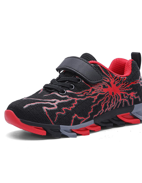 Load image into Gallery viewer, Sypsfwco Kids Running Sneakers Mesh Athletic Rubber Sole Black-Red Size 3.5 US
