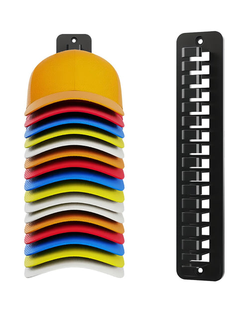 Load image into Gallery viewer, Generic Wall Mounted Hat Rack 2 Pack Adhesive Screw Mount Multilayer Cap Holder

