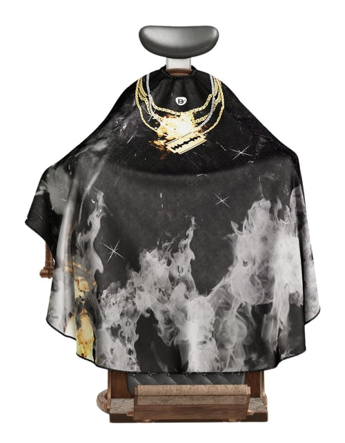 Load image into Gallery viewer, BM BARBER MOOD Professional Barber Cape Adjustable Neck Closure Gold Chain XL
