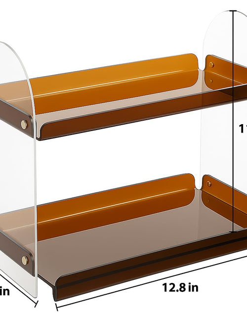 Load image into Gallery viewer, Maramugic 2 Tier Acrylic Bathroom Counter Organizer Amber Small
