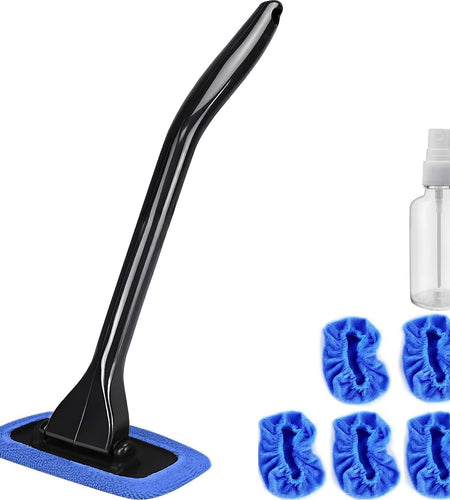 POPDA Car Windshield Cleaner Tool Detachable Handle 5 Pads 30ml Sprayer