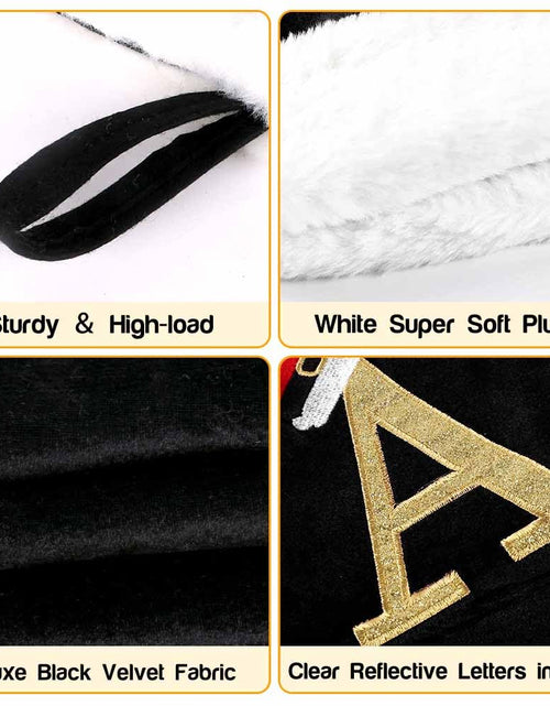 Load image into Gallery viewer, OLIKER 20in Monogram Christmas Stockings Red Velvet White Plush Cuffs Size M
