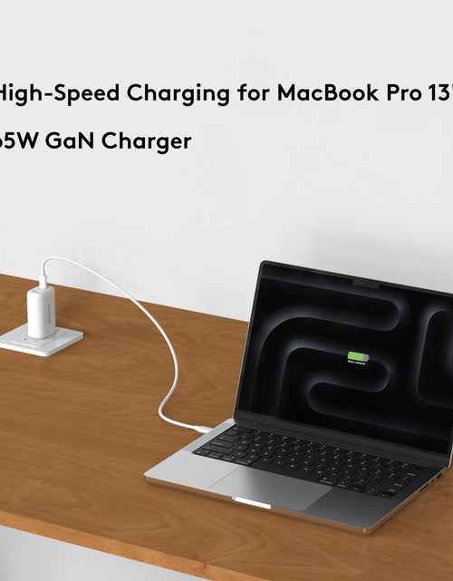 Load image into Gallery viewer, Qackenm 65W 3-Port GaN USB C Charger Foldable Fast Charging White
