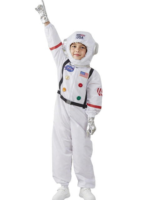 Load image into Gallery viewer, KIMI HOUSE Kids Astronaut Costume Space Suit Boys Girls White Size 7-9Y
