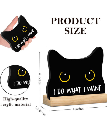 Black Cat Halloween Bathroom Decor Acrylic Funny Cat Sign Home Decor 8x12