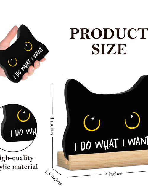 Load image into Gallery viewer, Black Cat Halloween Bathroom Decor Acrylic Funny Cat Sign Home Decor 8x12
