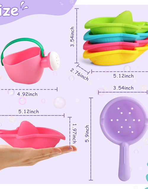Load image into Gallery viewer, Fajiabao Toddler Bath Toys 6 PCS Colorful Stacking Boat Water Table
