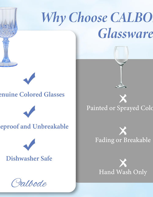Load image into Gallery viewer, CALBODE Blue Plastic Wine Glasses Set of 12 7oz Unbreakable Reusable Dishwasher
