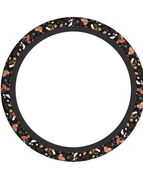Load image into Gallery viewer, MINIOZE Mushroom Vintage Steering Wheel Cover 15 Inch Neoprene Black 1pc
